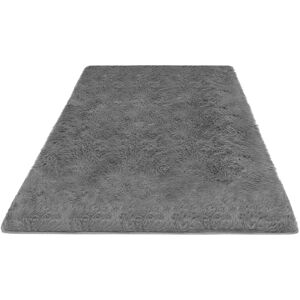 my home Hochflor-Teppich »Silky«, rechteckig, uni, besonders weich und... grau  B/L: 140 cm x 200 cm