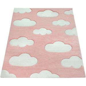 Paco Home Kinderteppich »Cosmo 342«, rechteckig, 3D-Design, niedliches Wolken... pink Größe B/L: 200 cm x 290 cm