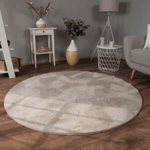 Paco Home Fellteppich »Kunstfell Soft 380«, rund, Langflor, Kuschelteppich -... beige Größe Ø 80 cm