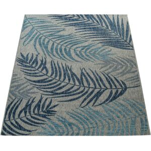 Paco Home Teppich »Kuba 123«, rechteckig, Flachgewebe, Motiv Blätter, In- und... blau Größe B/L: 80 cm x 150 cm