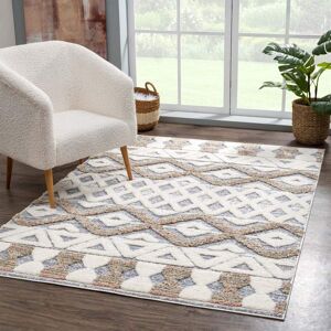 Carpet City Hochflor-Teppich »Focus 3050«, rechteckig, Boho-Teppich,... grau Größe B/L: 80 cm x 150 cm