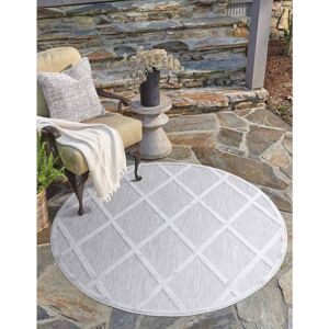 Carpet City Teppich »In-& Outdoorteppich Santorini 457, 3D-Effekt,... grau Größe Ø 120 cm