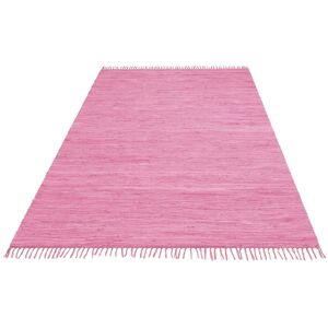 my home Teppich »Ares«, rechteckig, Uni Farben, handgewebt, mit Fransen lila Größe B/L: 120 cm x 180 cm