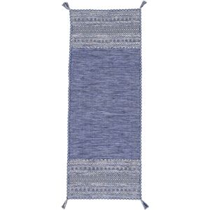 carpetfine Läufer »Kelim Azizi«, rechteckig, Baumwolle, Wendeteppich mit... blau Größe B/L: 80 cm x 400 cm