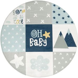 Paco Home Kinderteppich »Chicos 554«, rund, gewebt, Patchwork Design, mit... blau Größe Ø 150 cm