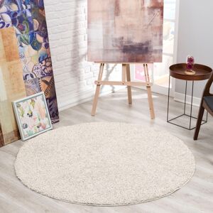 Sanat Hochflor-Teppich »LOCA«, rund, Wohnzimmer, Langflor, Shaggy, Schlafzimmer creme Größe Ø 200 cm