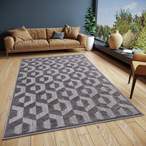 HANSE Home Teppich »Hexa«, rechteckig, Flachgewebe, Modern, Geometrisches... Grau,Schwarz Größe B/L: 160 cm x 235 cm