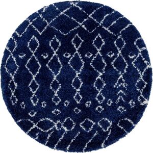 Myflair Möbel & Accessoires Hochflor-Teppich »Temara Shag«, rund, gewebt,... marineblau/elfenbeinfarben Größe Ø 152 cm