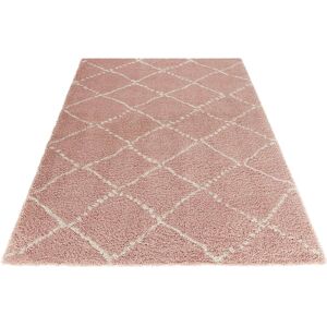 HANSE Home Hochflor-Teppich »Hash«, rechteckig, Shaggy, Flokati, Raute,... rosa/creme Größe B/L: 160 cm x 230 cm