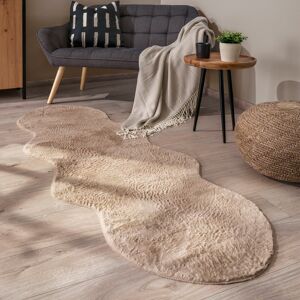 Paco Home Fellteppich »Pelt 640«, fellförmig, Kunstfell, Uni Farben, sehr... beige Größe B/L: 100 cm x 200 cm