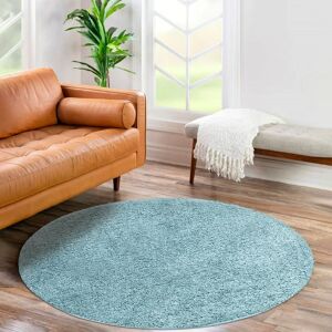 Carpet City Hochflor-Teppich »City Shaggy«, rund, Teppich Einfarbig Uni,... türkis Größe Ø 120 cm