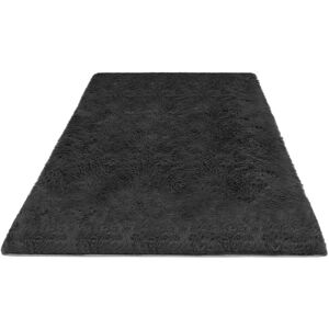 my home Hochflor-Teppich »Silky«, rechteckig, uni, besonders weich und... schwarz Größe B/L: 200 cm x 290 cm