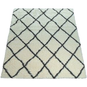 Paco Home Hochflor-Teppich »Maghreb 075«, rechteckig, Rauten Muster, Scandi... creme Größe B/L: 160 cm x 230 cm