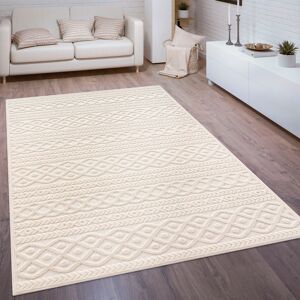 Paco Home Teppich »Cotton 231«, rechteckig, Uni-Farben, Hoch-Tief Effekt,... creme Größe B/L: 120 cm x 170 cm