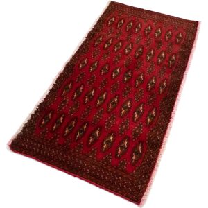 morgenland Wollteppich »Turkaman Teppich handgeknüpft rot«, rechteckig Rot Größe B/L: 60 cm x 130 cm