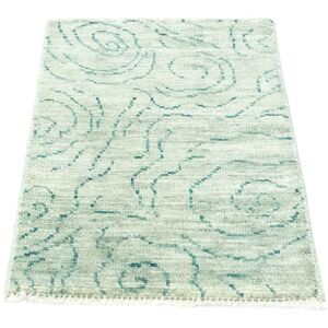 morgenland Wollteppich »Designer Teppich handgeknüpft grün«, rechteckig,... Grün Größe B/L: 62 cm x 90 cm