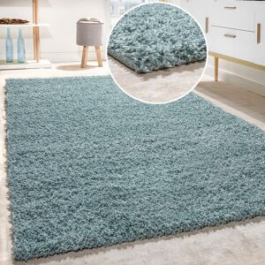 Paco Home Teppich »Twister 500«, rechteckig, Uni Hochflor Shaggy mit hoher... türkis Größe B/L: 60 cm x 100 cm