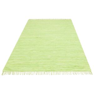 my home Teppich »Ares«, rechteckig, Uni Farben, handgewebt, mit Fransen grün Größe B/L: 120 cm x 180 cm