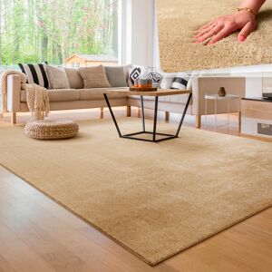Paco Home Teppich »Cadiz 630«, rechteckig, Uni-Farben, besonders weich,... beige Größe B/L: 60 cm x 100 cm