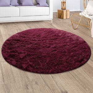 Paco Home Hochflor-Teppich »Silky 591«, rund, Uni Farben, besonders weich und... lila Größe Ø 120 cm