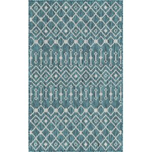 Myflair Möbel & Accessoires Teppich »Outdoor Crosses«, rechteckig,... blau/grau/grün Größe B/L: 99 cm x 160 cm
