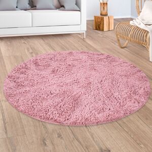 Paco Home Hochflor-Teppich »Silky 591«, rund, Uni Farben, besonders weich und... rosa Größe Ø 120 cm