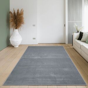 Home affaire Teppich »Oriental Uni«, rechteckig, Kurzflor-Teppich, weich,... grau Größe B/L: 60 cm x 90 cm