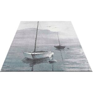 Carpet City Teppich »Savanna 9368«, rechteckig, Flachflor, mit Segelboot, Grau cream Größe B/L: 160 cm x 225 cm