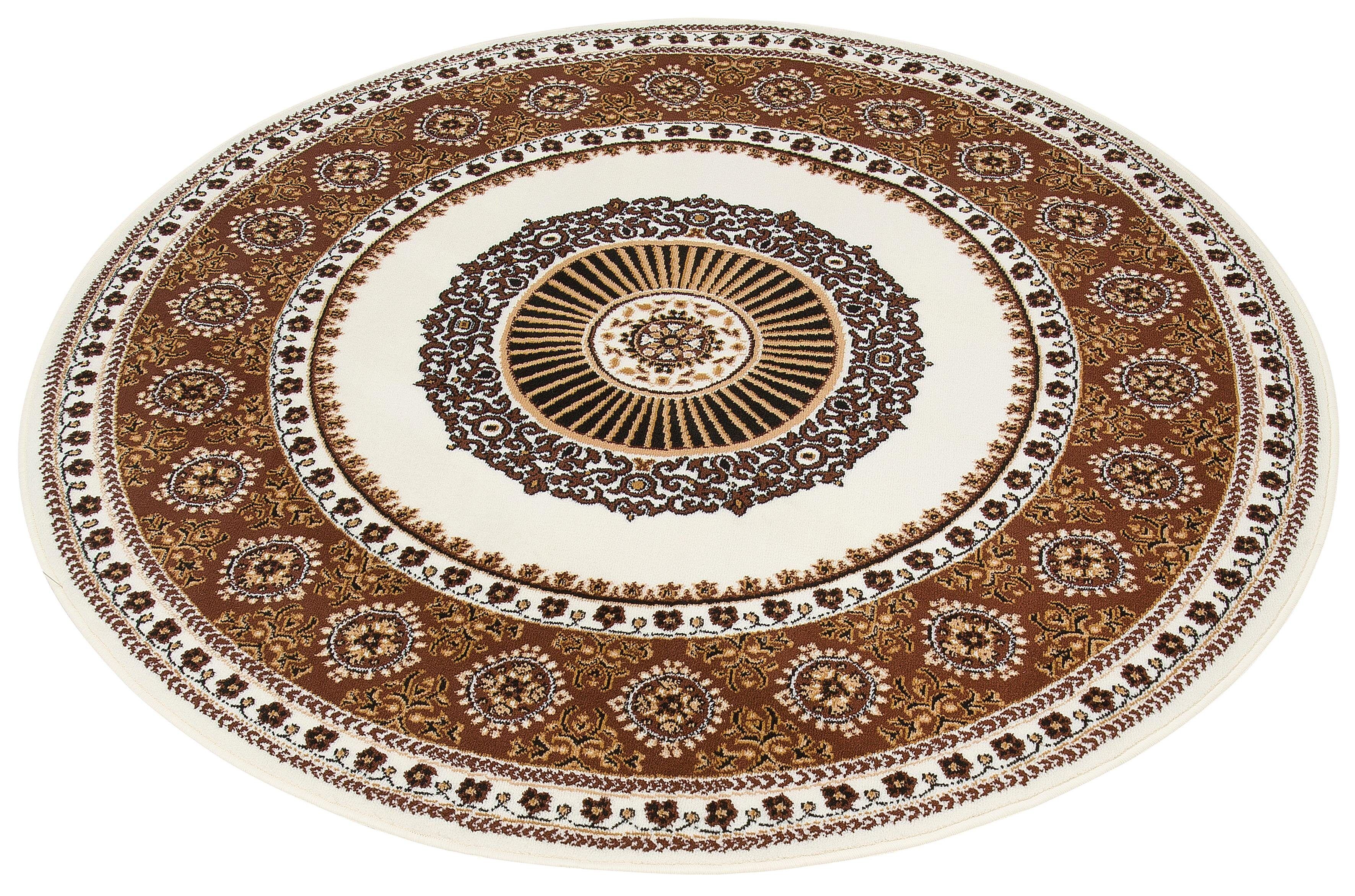 DELAVITA Teppich »Shari«, rund, 7 mm Höhe, Orient - Dekor, Wohnzimmer beige Größe 10 (Ø 190 cm) 9 (Ø 140 cm)