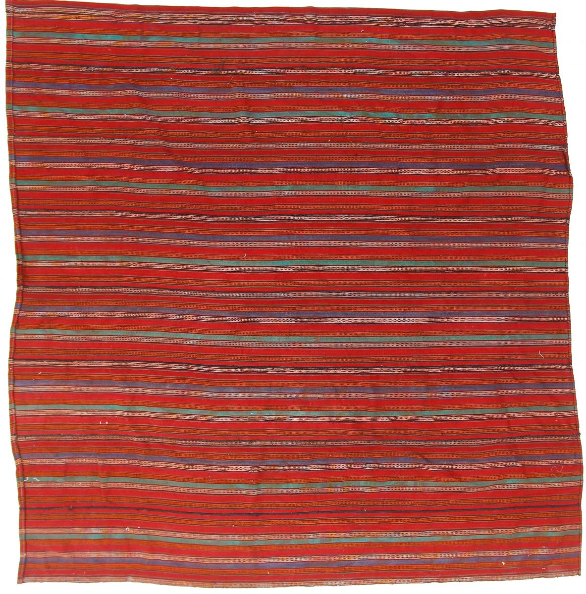 Nain Trading Handgewebter Teppich Kelim Fars Antik 208x212 Quadratisch Rot/Rosa (Wolle, Persien/Iran)