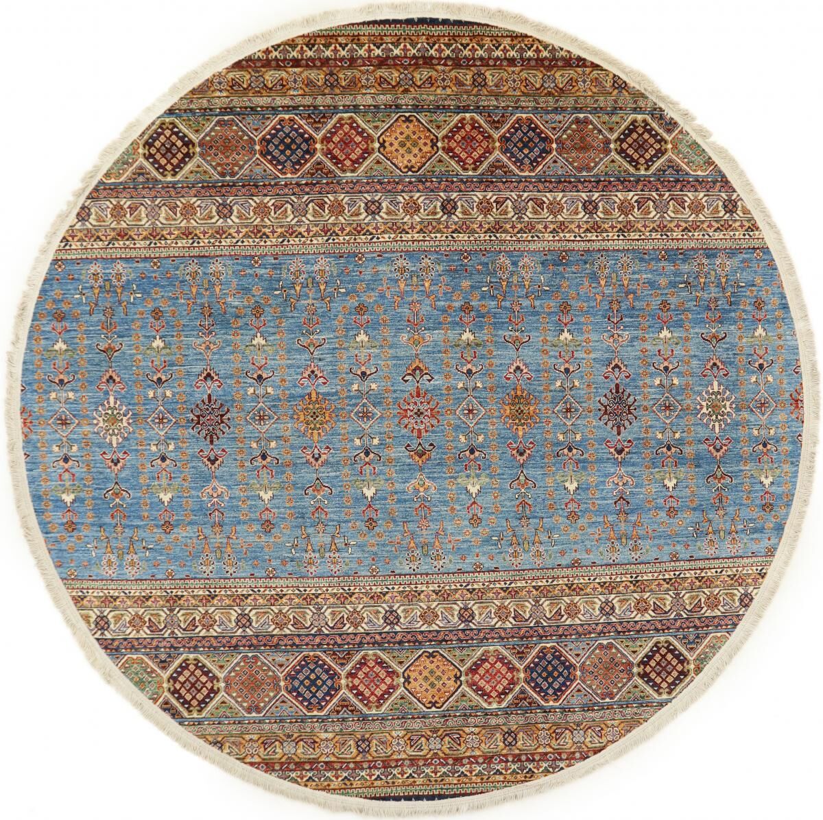 Nain Trading Arijana Shaal 266x268 Rund Beige/Hellblau (Wolle, Pakistan, Handgeknüpft)