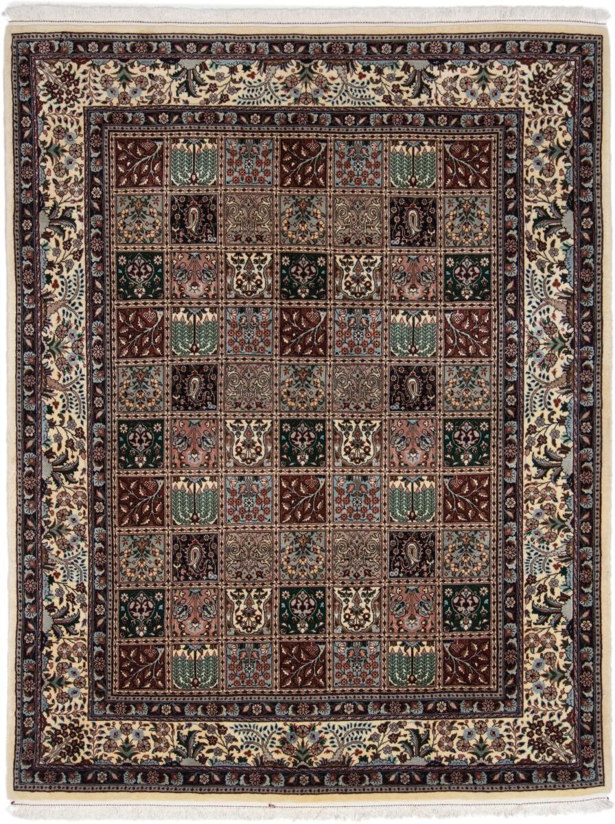 Nain Trading Orientalischer Moud Garden Teppich 234x183 Beige/Dunkelbraun (Persien/Iran, Wolle mit Seide, Handgeknüpft)