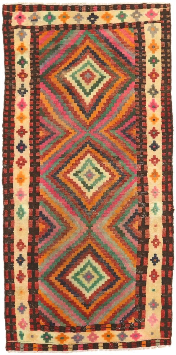 Nain Trading Handgewebter Teppich Kelim Fars Azerbaijan Antik 298x144 Läufer Beige/Braun (Wolle, Persien/Iran)