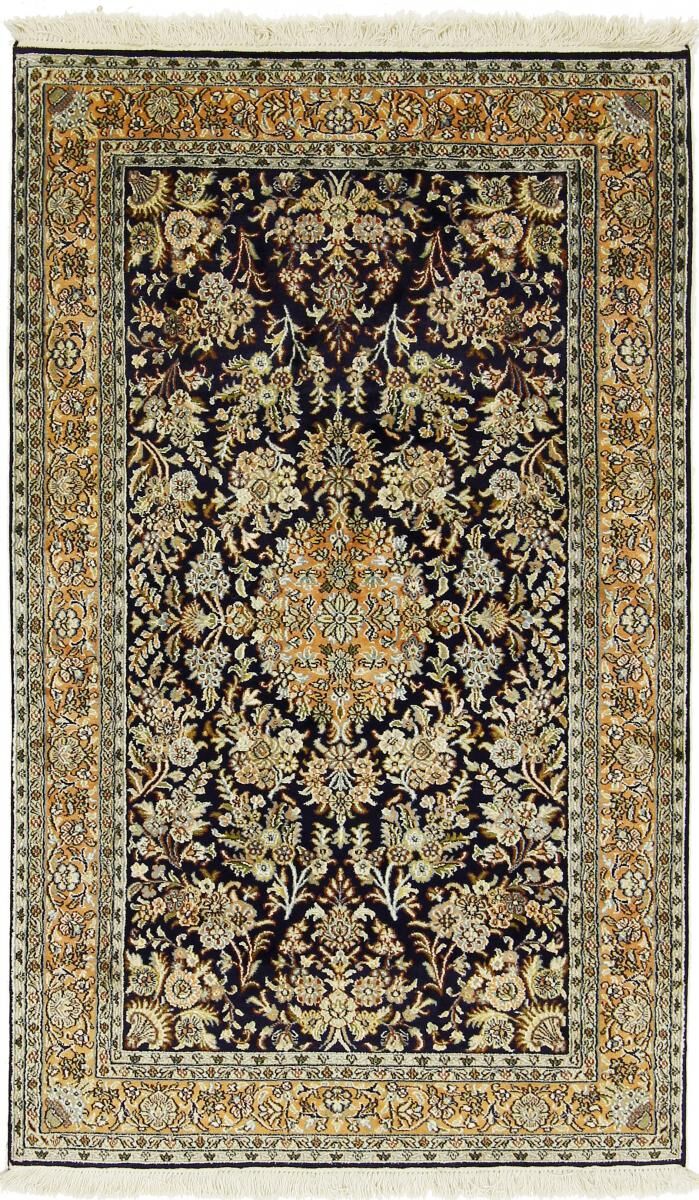 Nain Trading Orientalischer Kaschmir Seide Teppich 157x95 Dunkelgrau/Beige (Indien, Seide, Handgeknüpft)