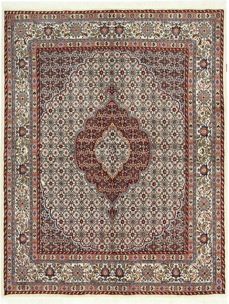 Nain Trading Orientalischer Moud Teppich 189x147 Dunkelbraun/Lila (Persien/Iran, Wolle mit Seide, Handgeknüpft)