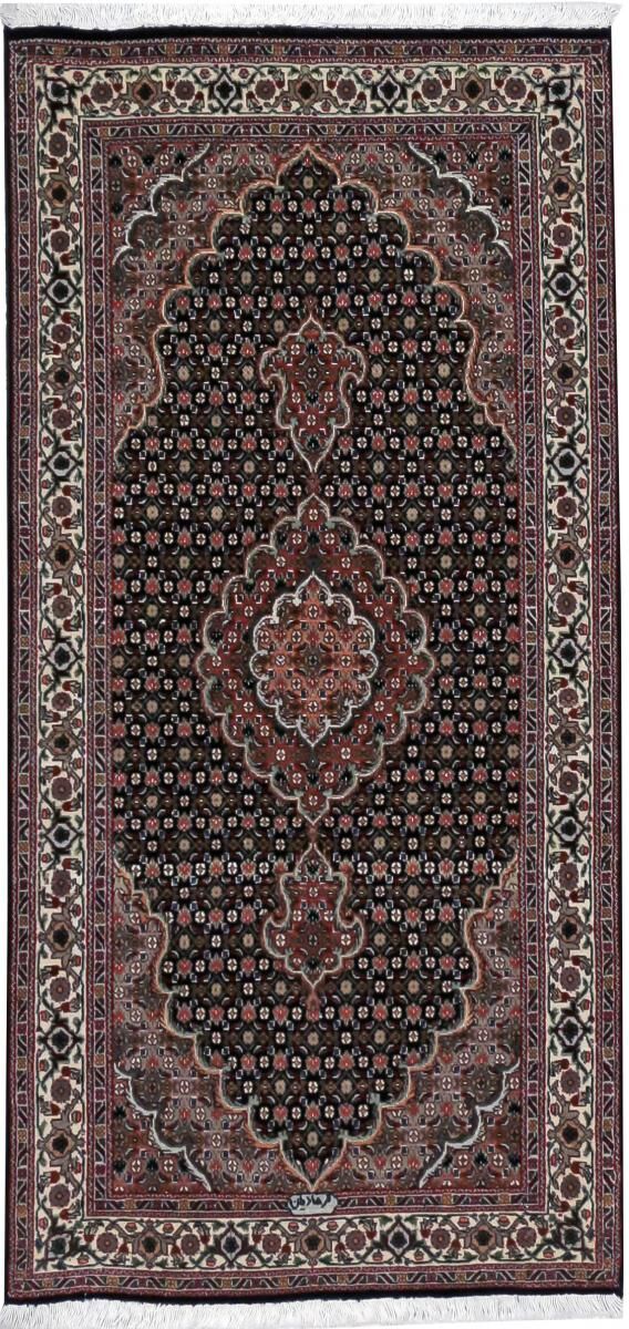 Nain Trading Täbriz Mahi 50Raj 140x67 Läufer Dunkelbraun/Lila (Wolle mit Seide, Persien/Iran, Handgeknüpft)