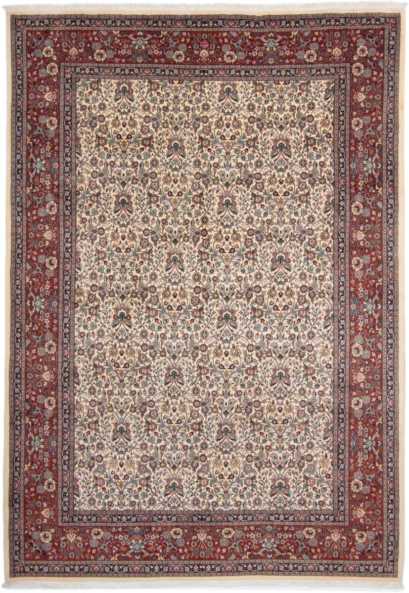 Nain Trading Persischer Moud Teppich 351x248 Grau/Beige (Wolle mit Seide, Persien/Iran, Handgeknüpft)