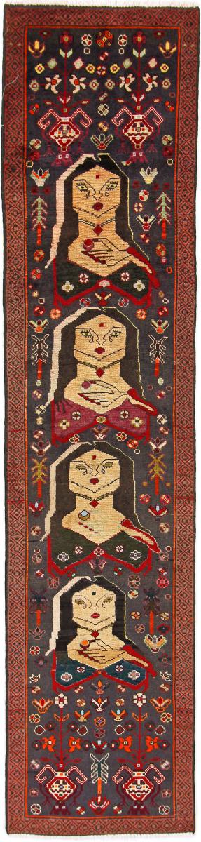 Nain Trading Belutsch 277x62 Läufer Beige/Dunkelbraun (Wolle, Persien/Iran, Handgeknüpft)