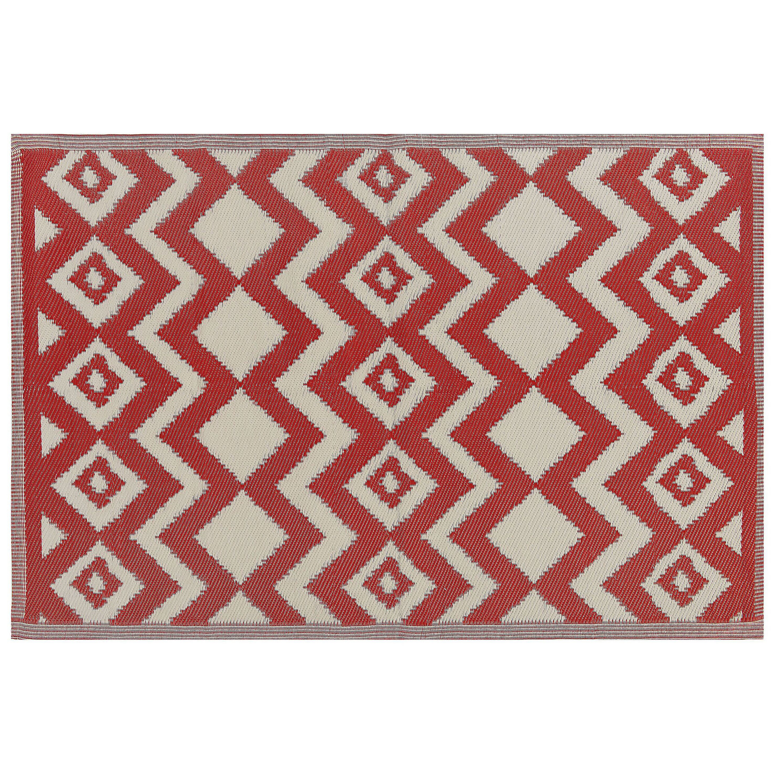 Beliani Venkovní koberec 120 x 180 cm červený DEWAS