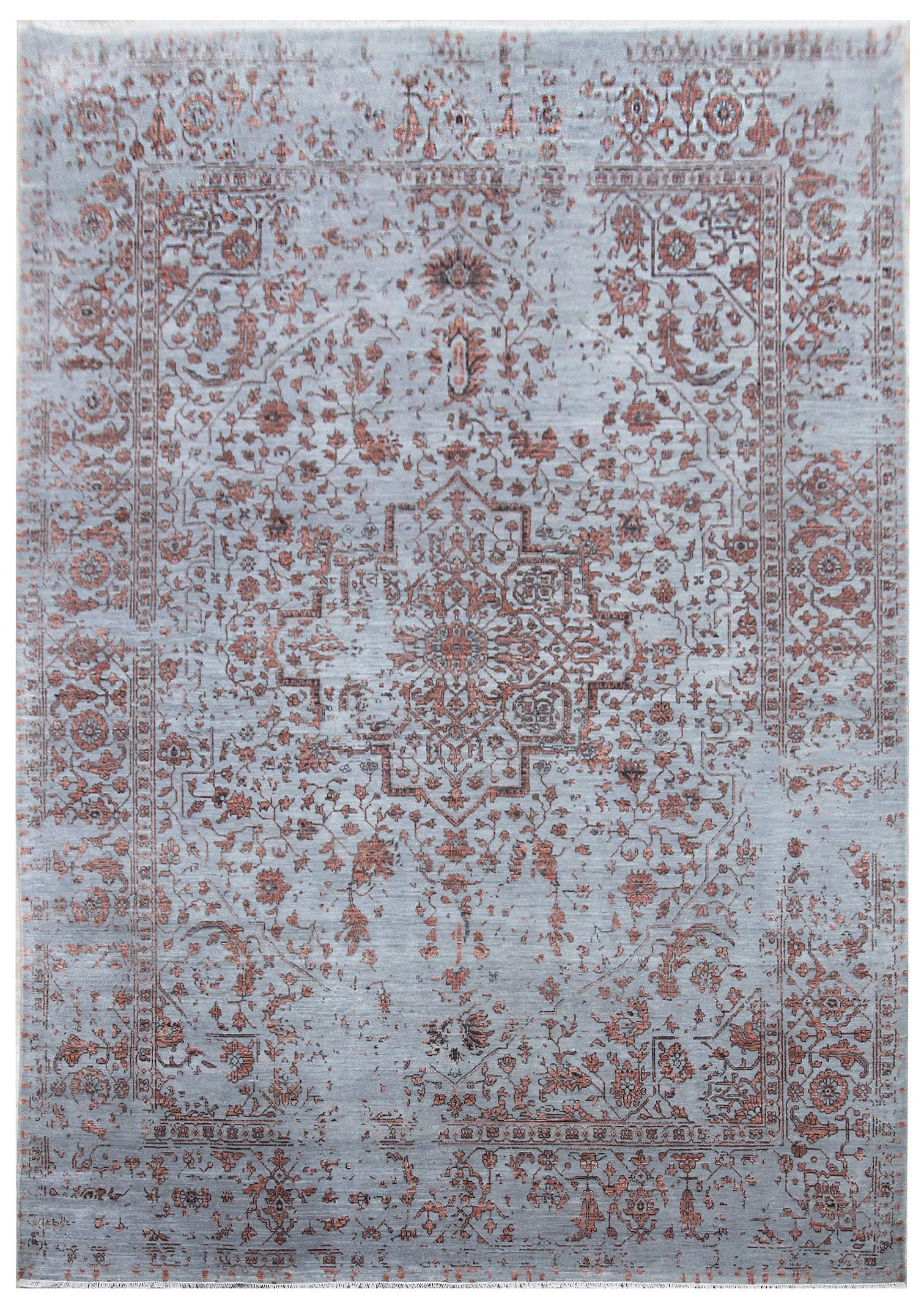 Diamond Carpets koberce Ručně vázaný kusový koberec Diamond DC-SIRAPI Silver/copper - 365x550 cm