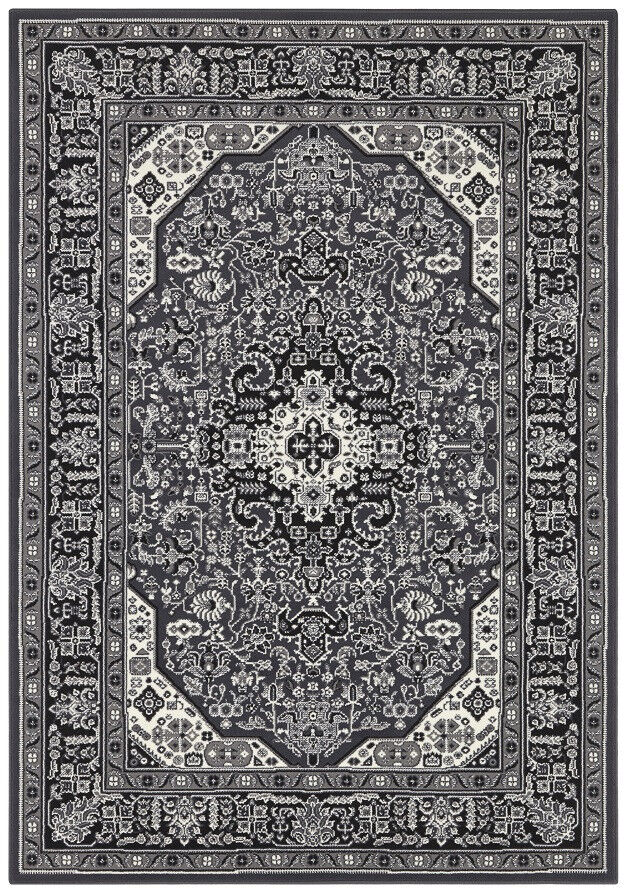 Nouristan - Hanse Home koberce Kusový koberec Mirkan 104436 Dark-grey - 80x250 cm