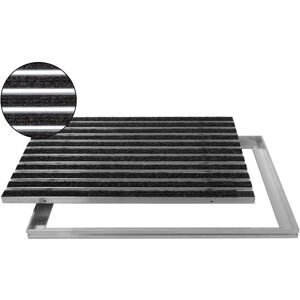 ACO - Eingangsmatte 100x50 Rips anthrazit mit alu Rahmen Fußmatte Türmatte Abstreifer Schuhabstreifer