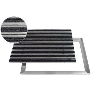 ACO - Eingangsmatte 100x50 Rips Bürsten anthrazit mit alu Rahmen Fußmatte Türmatte Abstreifer