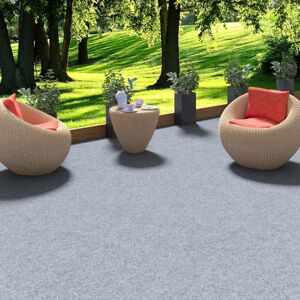 SNAPSTYLE Kunstrasen Rasenteppich mit Noppen Wetterfest Balkon Terrasse Outdoor Teppich - 200x100 cm, Grau