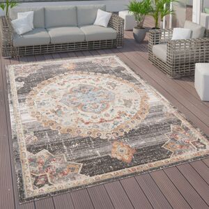Paco Home In- und Outdoor-Teppich, Kurzflor Mit Orient Design In versch. Farben und Größen 60x100 cm, Grau 4
