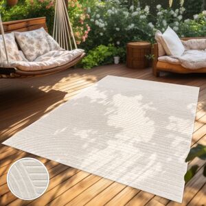 Paco Home - Outdoor Teppich Wetterfest Balkon Wohnzimmer Skandinavisches Boho Einfarbig 160x230 cm, Creme 2