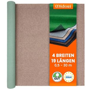 MIDORI Rasenteppich 100 x 200 cm Beige mit Noppen Kunstrasen Teppich Balkon Terrasse Outdoor - Beige