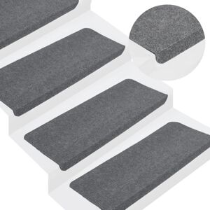 Bonnevie - Stufenmatten Selbstklebend 15 Stk. 65x24,5x3,5 cm Grau vidaXL255771