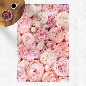 MICASIA Vinyl-Teppich - Rosen Rosé Koralle Shabby - Hochformat 3:2 Größe HxB: 210cm x 140cm