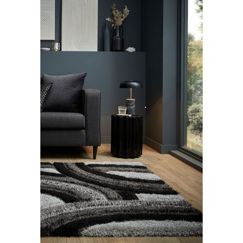 Hochflor-Teppich FLAIR RUGS "Velvet Shaggy" Teppiche Gr. B/L: 200 cm x 290 cm, 25 mm, 1 St., grau Esszimmerteppiche Shaggy Teppich